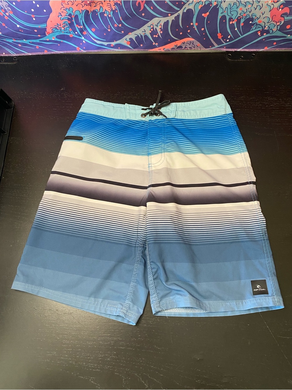 Rip Curl Blue Gradient Striped Boardshorts